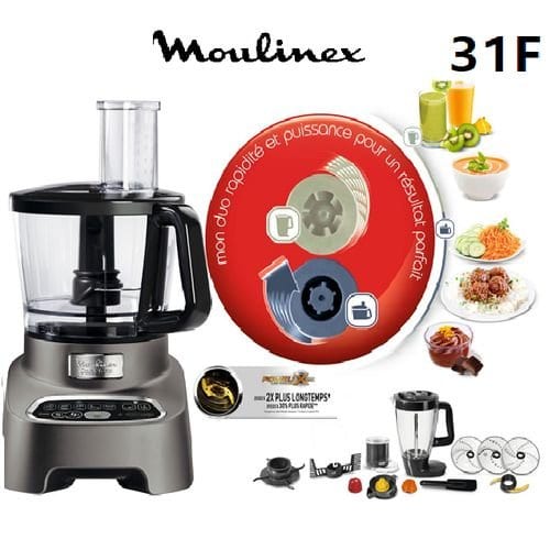 Moulinex Food Processor - Double Force - 31 Functions - FP827E10 - 1000W